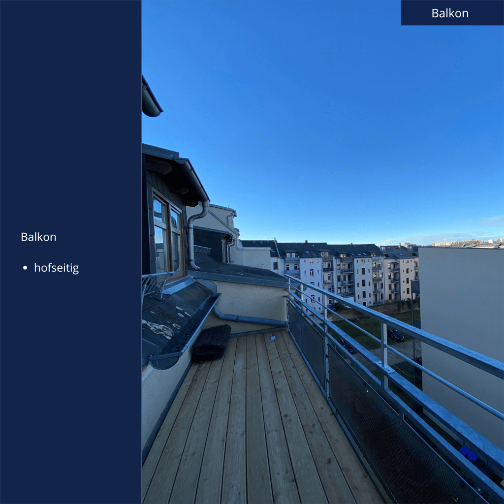 Wunderschöne 97,00 m² Maisonette-Wohnung im Dachgeschoss mit Balkon – Chemnitz – Vorschaubild 3