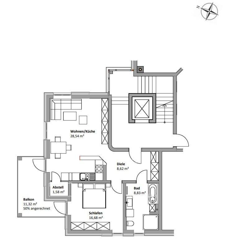 Helle Eigentumswohnung mit großem ca. 12 m² Balkon & Tageslichtbad mit Wanne & Dusche! – Dresden – Vorschaubild 2