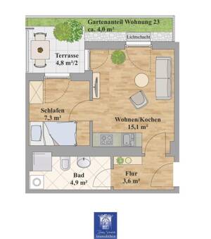 Modern ausgestattete Singlewohnung mit Terrasse und kleinem Gartenanteil! – 1219 Dresden – Vorschaubild 2
