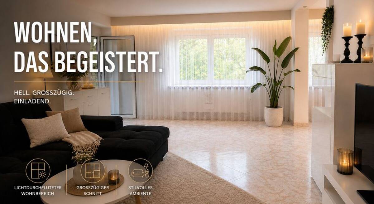 Einziehen & wohlfühlen: Top-gepflegte 4,5-Zimmer-Wohnung mit Balkon und TG-Platz – 72766 Reutlingen – Bild 1 von 7