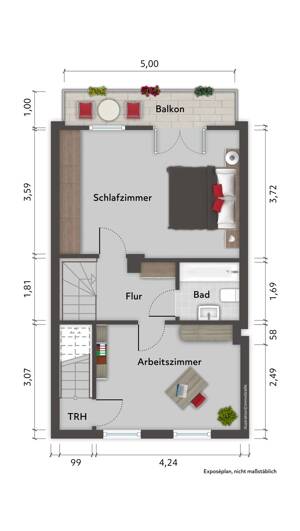 Helles Reihenmittelhaus mit Westgarten unweit der Elbe zum Kauf in Blankenese - Wentzel Dr. – 22587 Hamburg – Vorschaubild 3