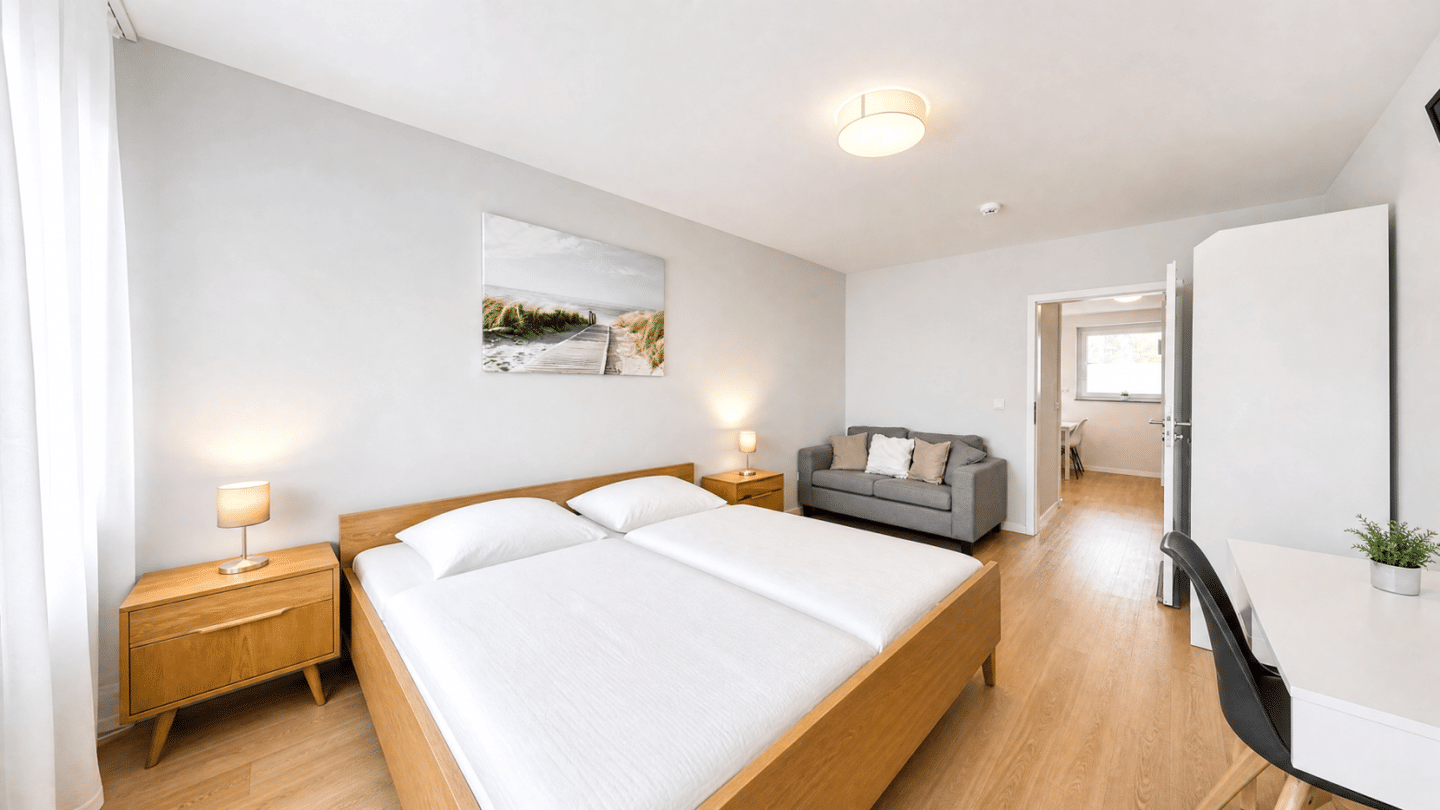 Modern wohnen ohne Renovierungsaufwand - Voll möblierte 2-Zimmer-Erdgeschosswohnung mit barrierefreiem Zugang in NBG – Nürnberg – Vorschaubild 2
