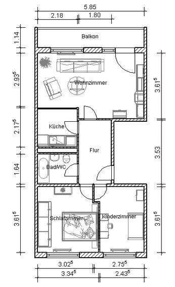 3-Raumwohnung mit Balkon in Lößnig – Leipzig – Vorschaubild 2
