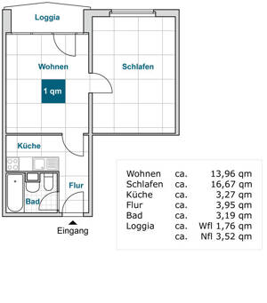 2-Zimmer-Wohnung mit Balkon und Aufzug zur sofortigen Anmietung! – 1239 Dresden – Vorschaubild 2