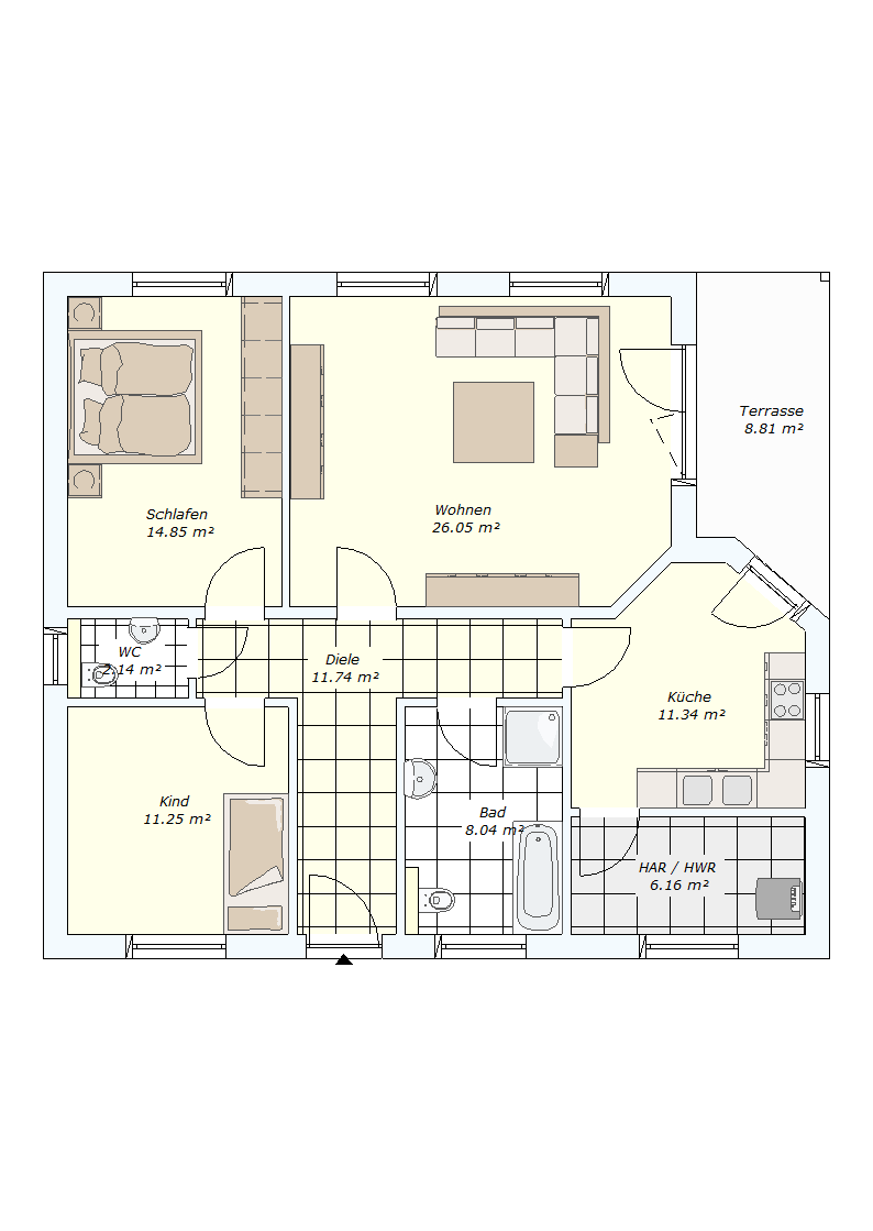 3 Zimmer, Ton-Dachziegel, L-W-Wärmepumpe, Fußbodenhz., freie Grundriss-Planung nach Ihren Vorstellungen!!! Grdst.-Preis inklusive! – Leipzig – Vorschaubild 2