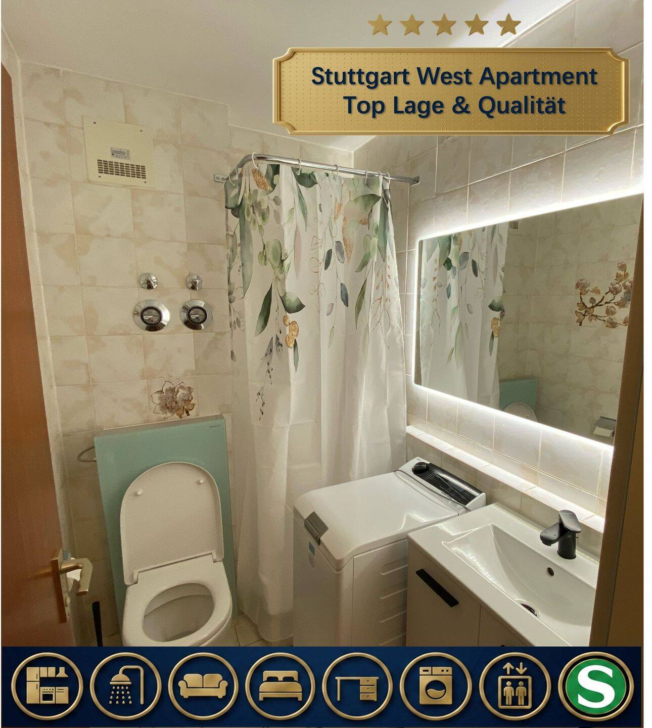 1,5- Zi-Wohnung mit Balkon & optionalem Stellplatz in Stuttgart-West, Wohnung auf Zeit – Stuttgart – Vorschaubild 5