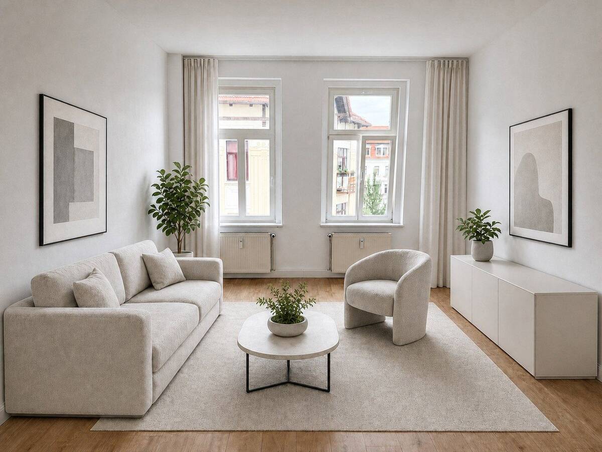 Bad, Küche, Böden, Wände neu 2022 · Fenster & Treppenhaus neu 2025 · bezugsfrei – 4229 Leipzig – Bild 1 von 9