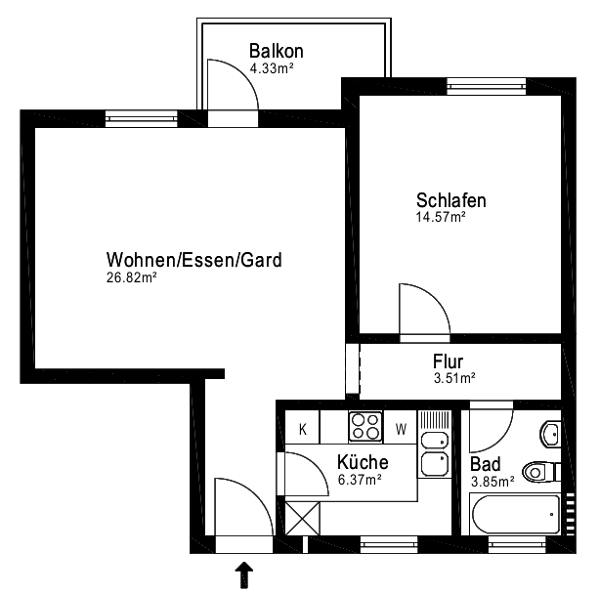 Terrassenwohnung in 51067 Köln mit 54 m² kaufen