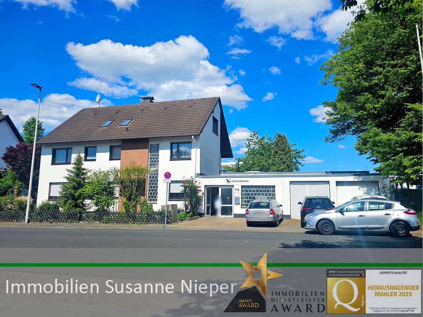 Vielfältige Nutzungsmöglichkeiten. Beziehbares 2-Familienhaus mit vermieteten Betriebsgebäude in Solingen Aufderhöhe