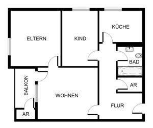 3-Zimmer-Wohnung mit Wand und Bodenbelag – 44149 Dortmund – Vorschaubild 2