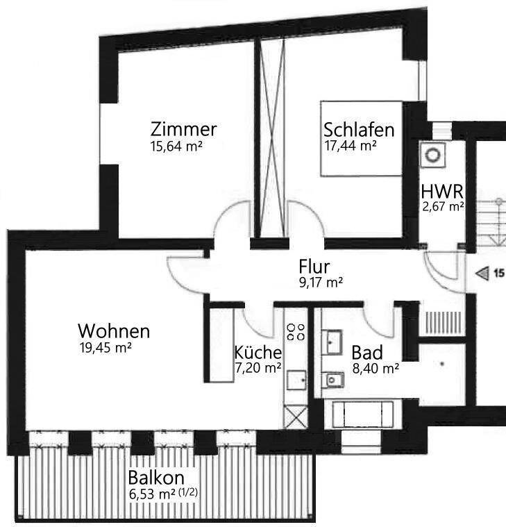** 3-Zimmer-Whg. mit gehobener Ausstattung in ruhigem Hofgebäude ** – Leipzig – Vorschaubild 2