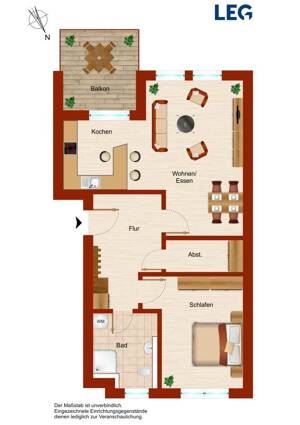 Demnächst frei! 2-Zimmer-Wohnung in Wolfsburg Vorsfelde – 38448 Wolfsburg – Vorschaubild 2