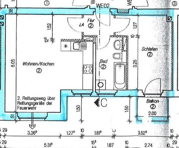 schöne innenstadtnahe 2-Zimmer-Wohnung, Reitbahnviertel, Balkon, EBK – Chemnitz – Vorschaubild 3