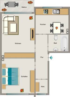 Demnächst frei! 2-Zimmer-Wohnung in Duisburg Alt-Homberg – 47198 Duisburg – Vorschaubild 2