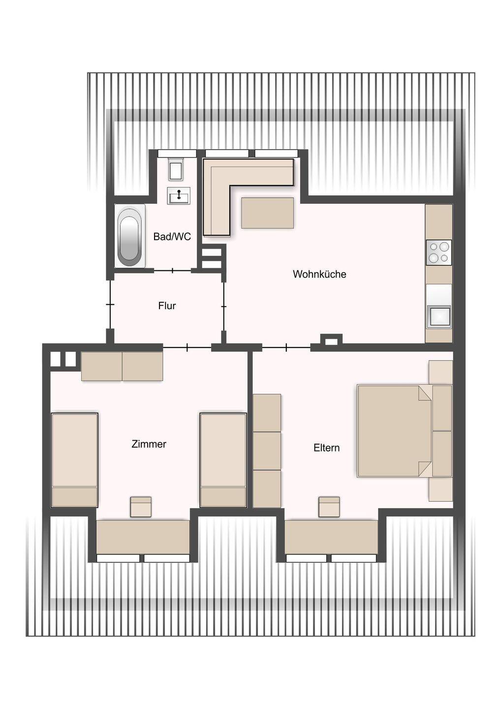 2-Zimmer-Dachgeschosswohnung in Haiger zu vermieten! – Haiger – Vorschaubild 2