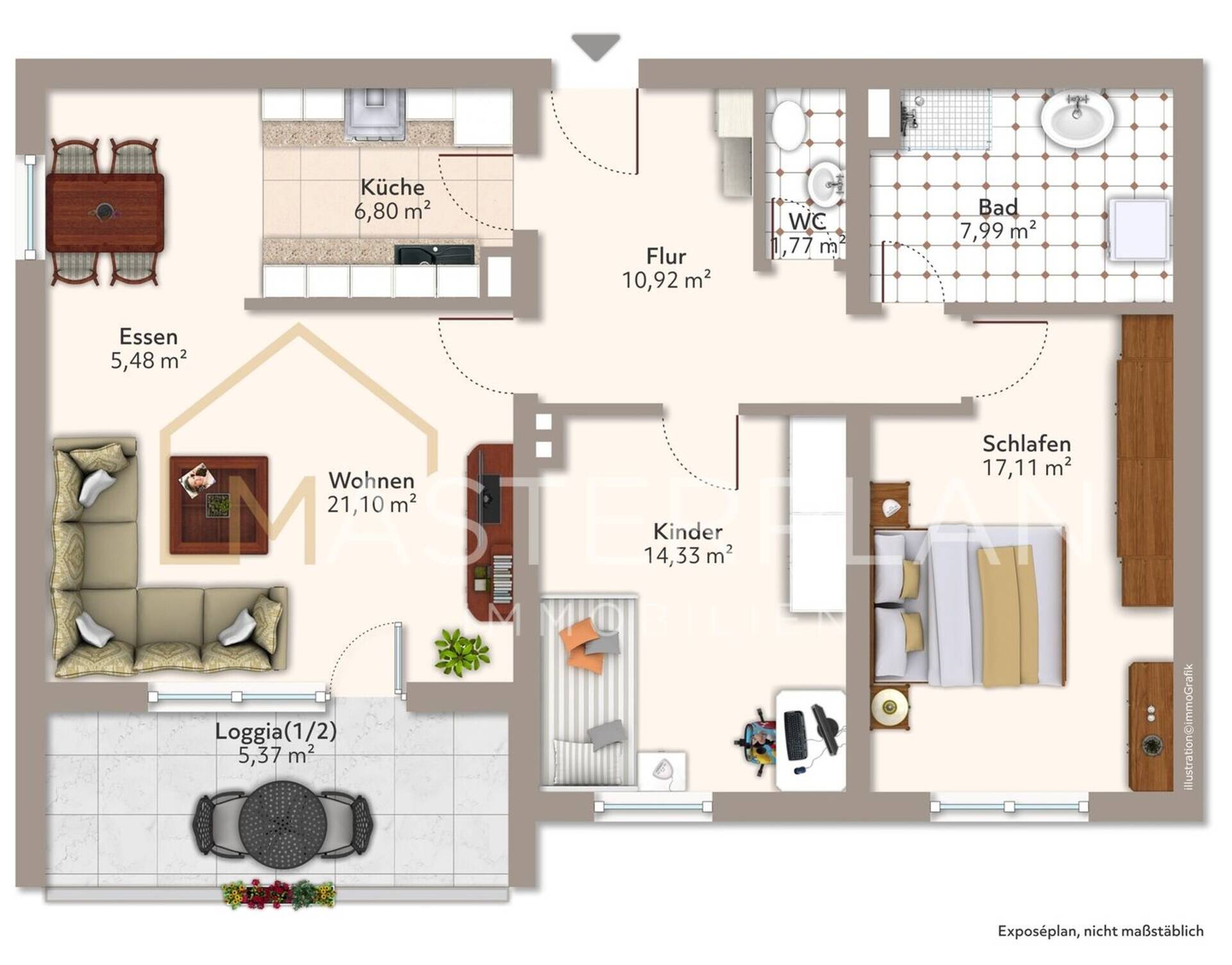 Etagenwohnung in 66386 Sankt Ingbert mit 91 m² kaufen