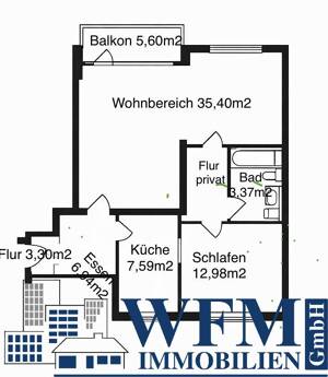 Praktisch, schön und ruhig gelegen... Wohnbereich über 35m2, Vollbad, Balkon, Keller – 22549 Hamburg – Vorschaubild 3