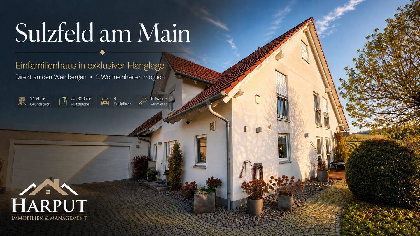 Freistehendes Einfamilienhaus in Hanglage an den Weinbergen