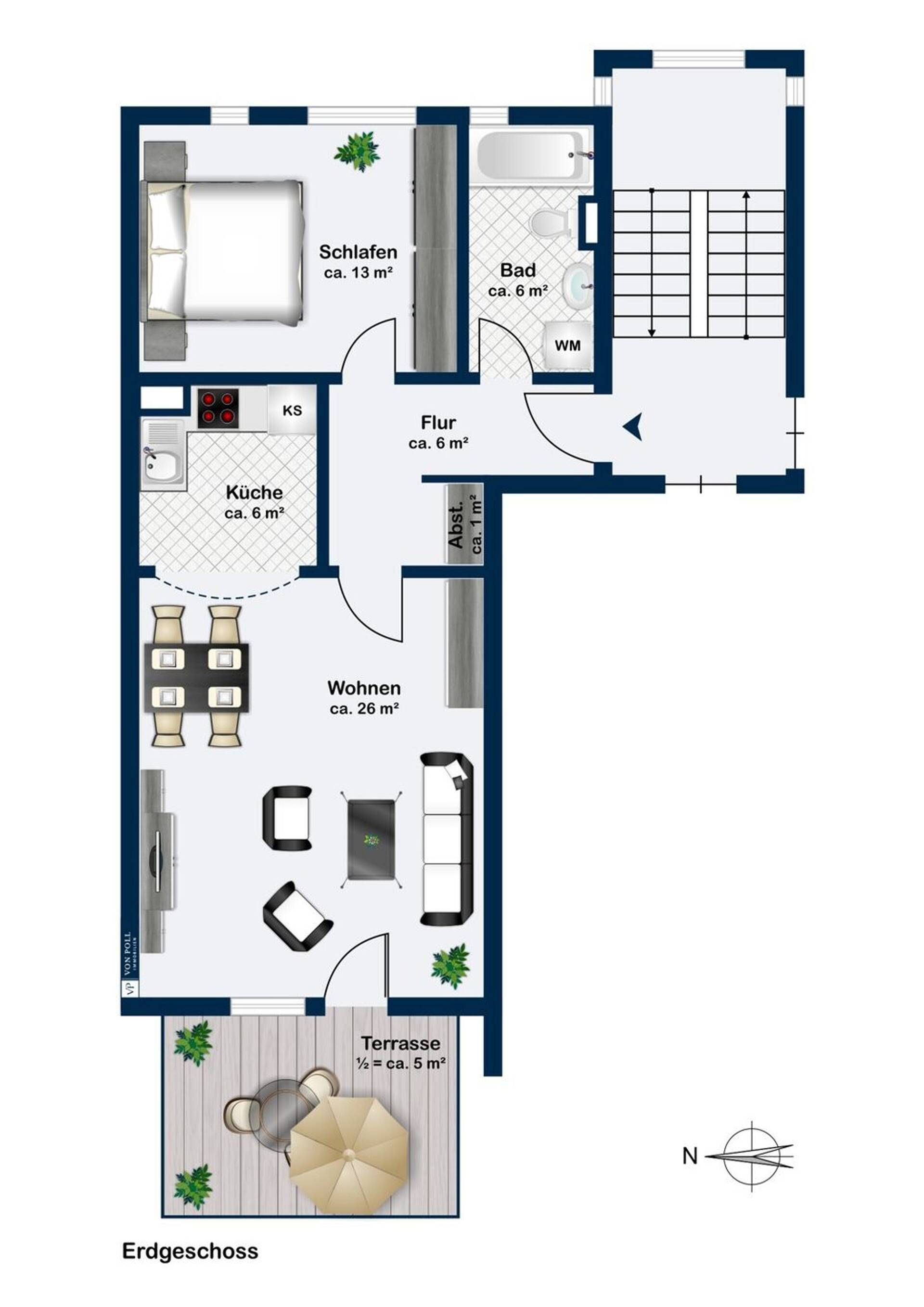 Erdgeschosswohnung in 95030 Hof mit 61 m² kaufen