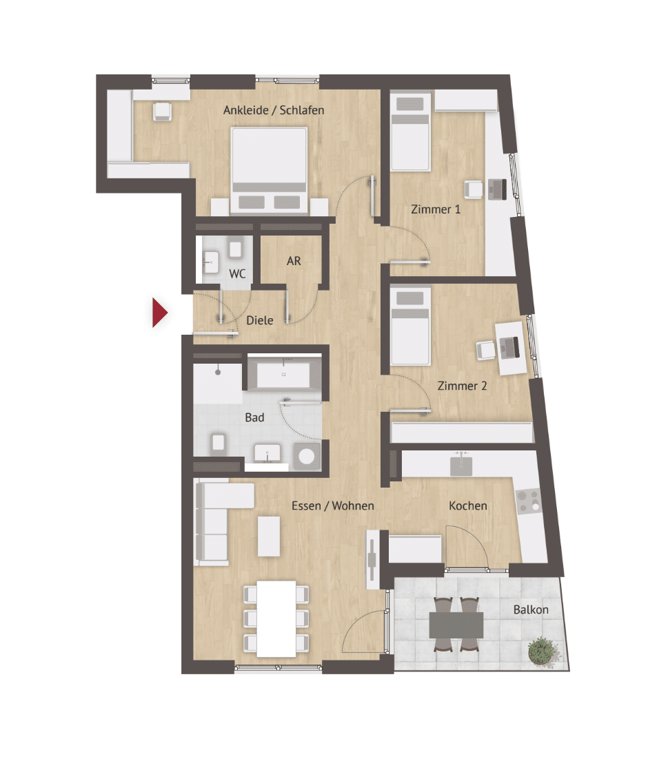 ZACK... VERLIEBT! Sonnenverwöhnte 4-Zimmer-Wohnung in Wohnanlage in kleiner Wohnanlage mit niveauvoller Nachbarschaft! – Nürnberg – Vorschaubild 5