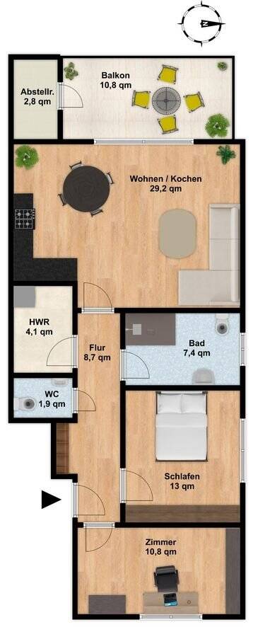 Geräumiges Wohnen im 4-Parteien-Haus-Neubau auf ca. 81 qm Wohnfläche mit Blick ins Grüne