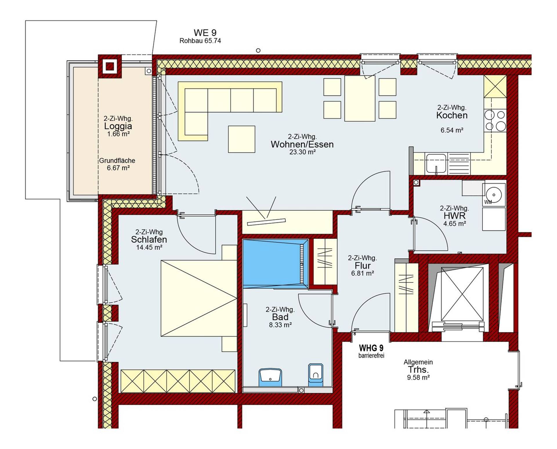 Etagenwohnung in 26127 Oldenburg (Oldb) mit 65,54 m² kaufen
