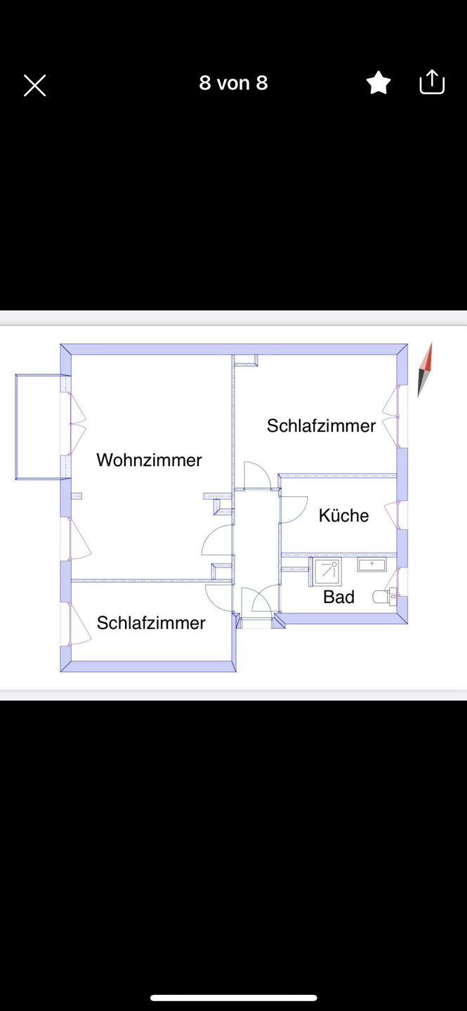 3Raumwohnung mit Balkon
