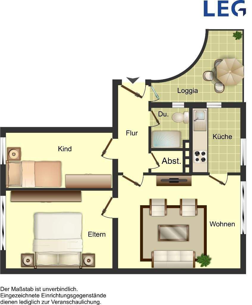 3-Zimmer-Wohnung in Duisburg Wanheimerort mit Laminat – Duisburg – Vorschaubild 3