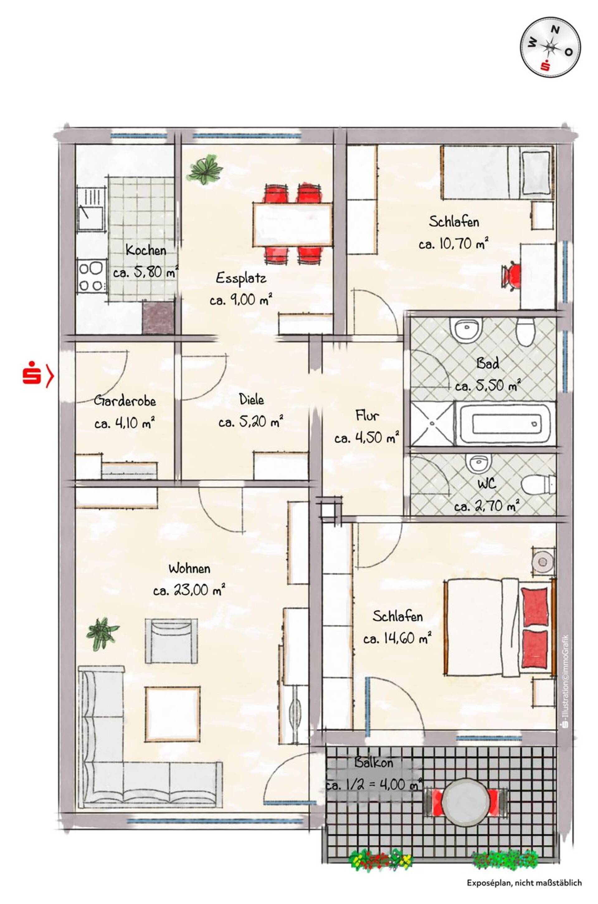 Etagenwohnung in 86956 Schongau mit 89 m² kaufen