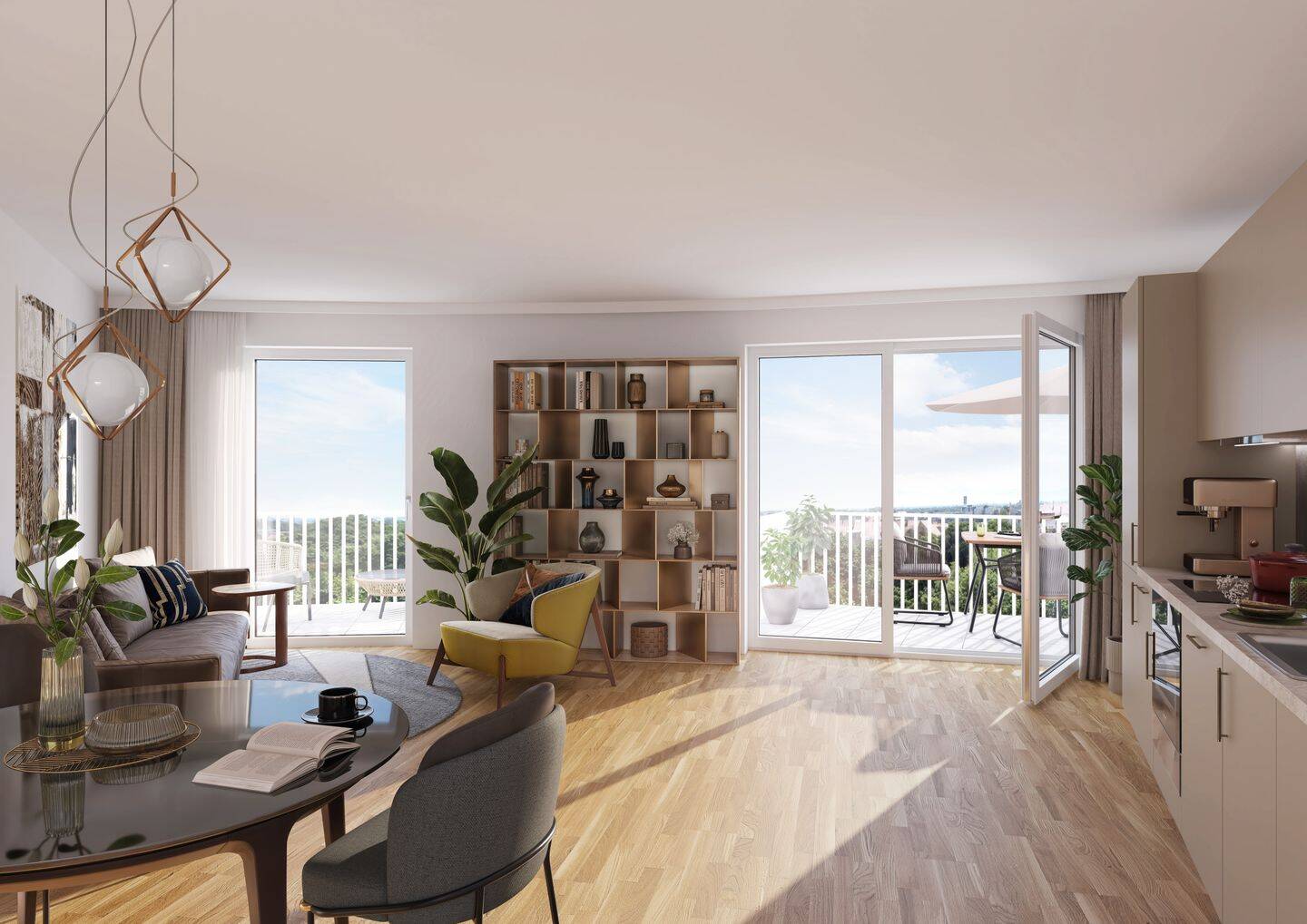 2-Zimmer-Apartment mit 51,32 m² - durchdacht für Homeoffice und Freizeit | 2. OG – Augsburg – Bild 1 von 7