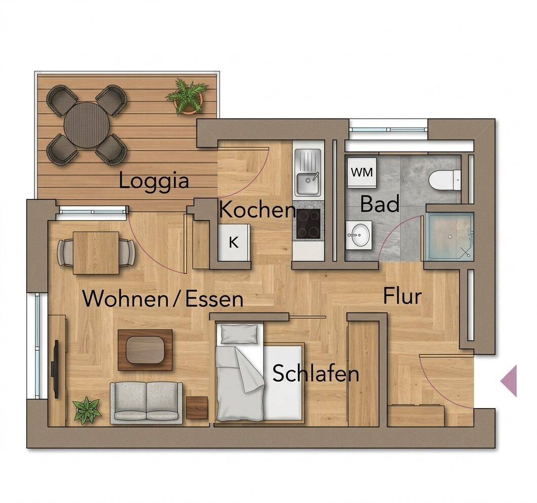 Neubau Wohnung, inkl. separater Küche, Bad mit Tageslicht – Nürnberg – Vorschaubild 3