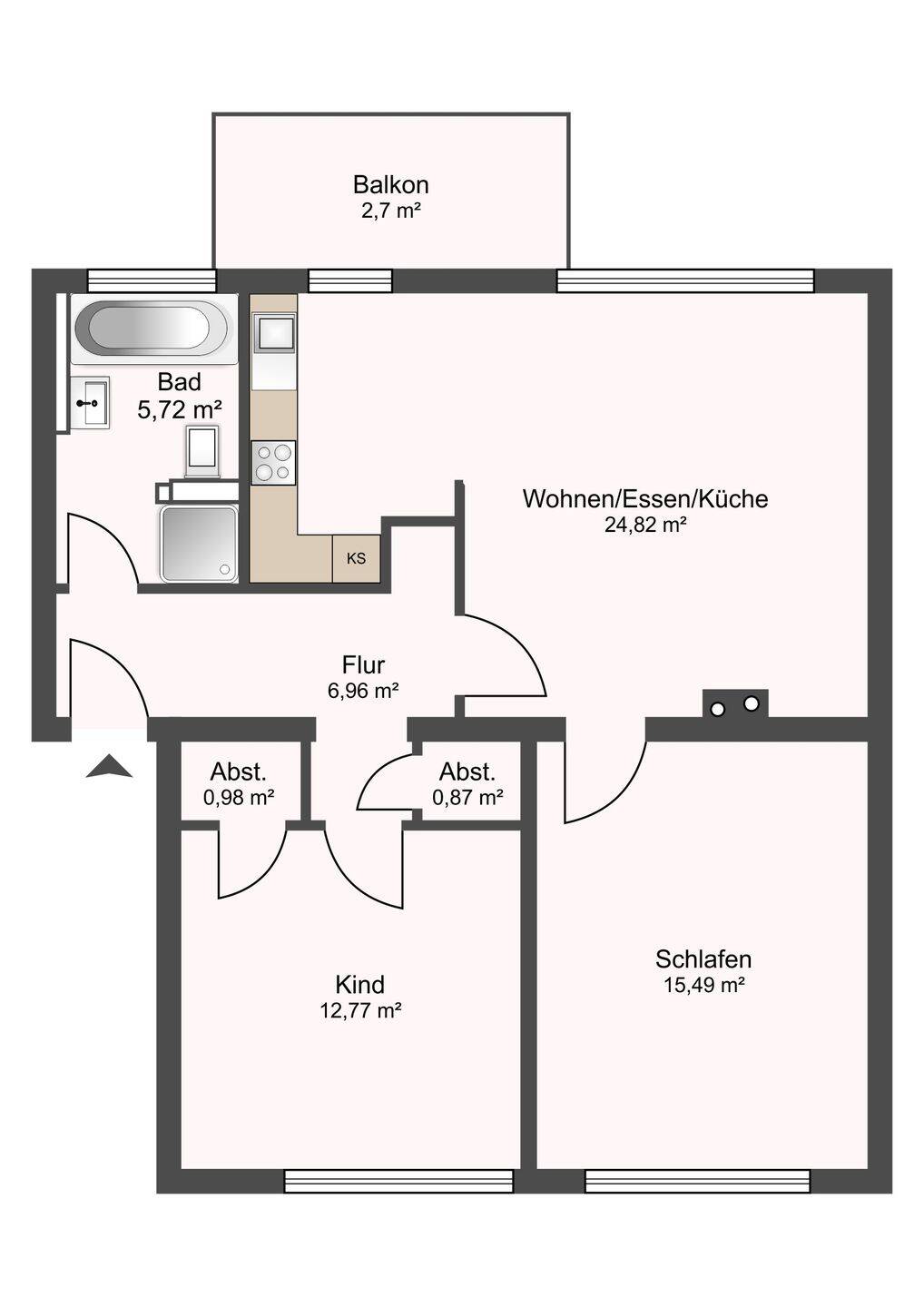 Zum Selbstbezug! hochwertig kernsanierte 3-Raum-Wohnung in Warnemünde – Rostock – Vorschaubild 2