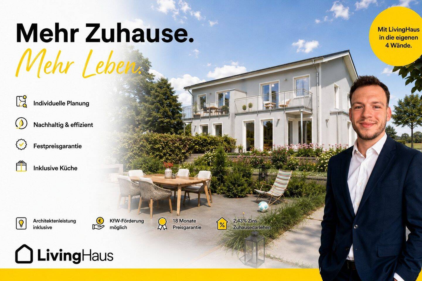 Living Haus | Moderne Doppelhaushälfte in Homberg | KfW 40 & QNG
