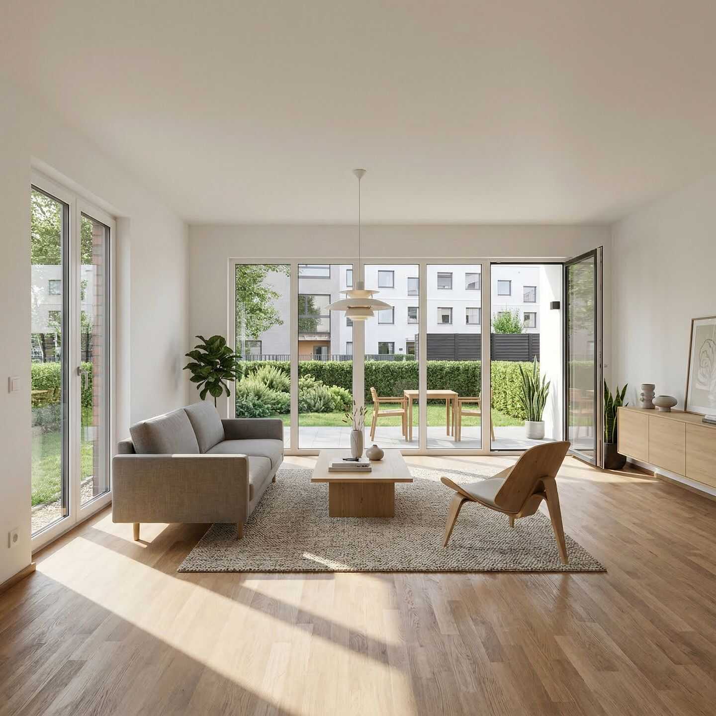 Haus im Haus - Neubau - Erstbezug: 4-Zimmer-Erdgeschosswohnung mit eigenem über 300 m² großem Süd-West-Garten