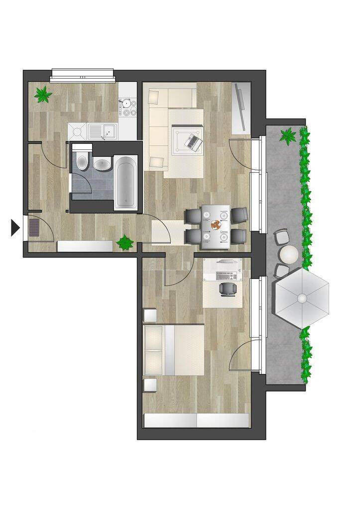 Große 2-Raum-Wohnung mit Balkon nahe Stadtpark – Chemnitz – Vorschaubild 4