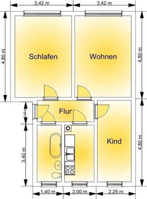 Möbelaufbauen & einziehen! Schöne 3-Raum-Wohnung in Pausa – 7952 Pausa-Mühltroff – Vorschaubild 7