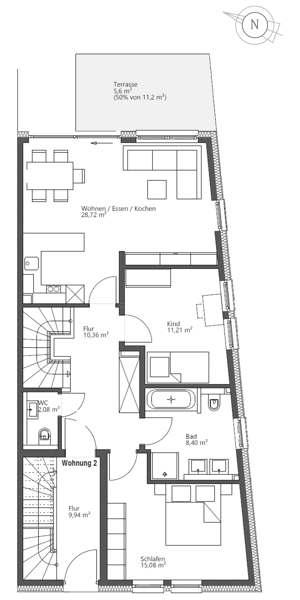 Großzügige 124-m²-Eigentumswohnung in nachgefragter Lage – 22609 Hamburg – Vorschaubild 2