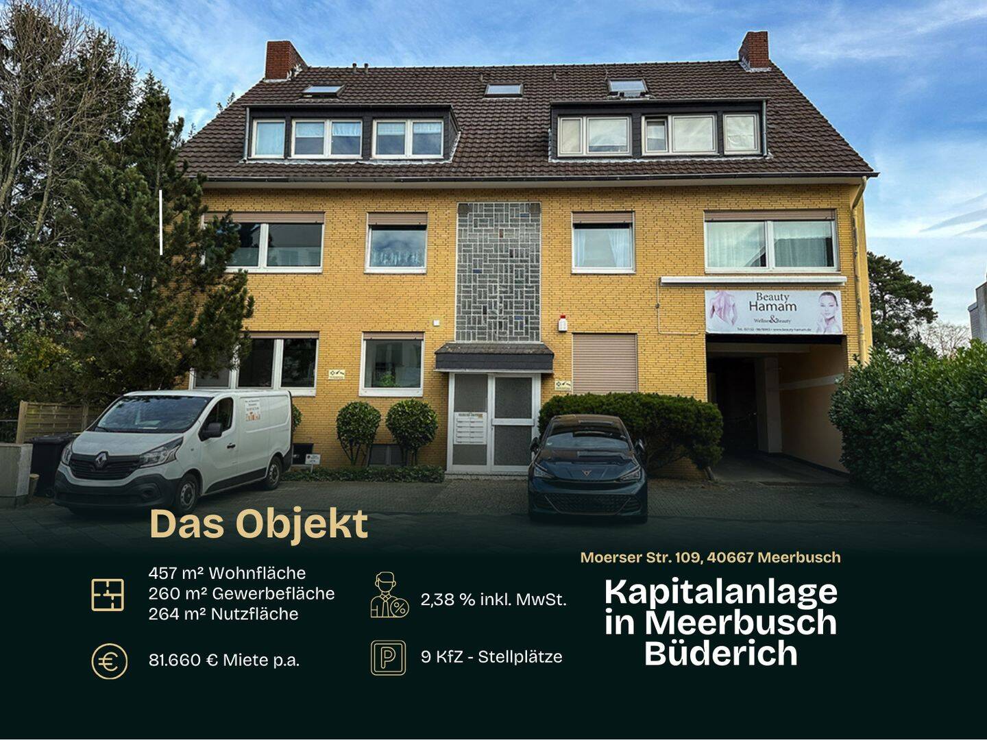 Vollvermietetes Mehrfamilienhaus mit Gewerbeeinheiten in zentraler Lage von Meerbusch-Büderich