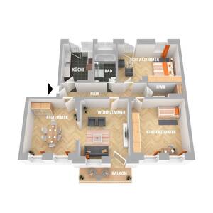 Einmalige Gelegenheit: Wunderschöne Beletage im denkmalgeschützten Stadthaus von 1875 – 97070 Würzburg – Vorschaubild 2