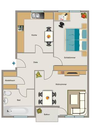Demnächst frei! 2-Zimmer-Wohnung in Gelsenkirchen Buer – 45897 Gelsenkirchen – Vorschaubild 2