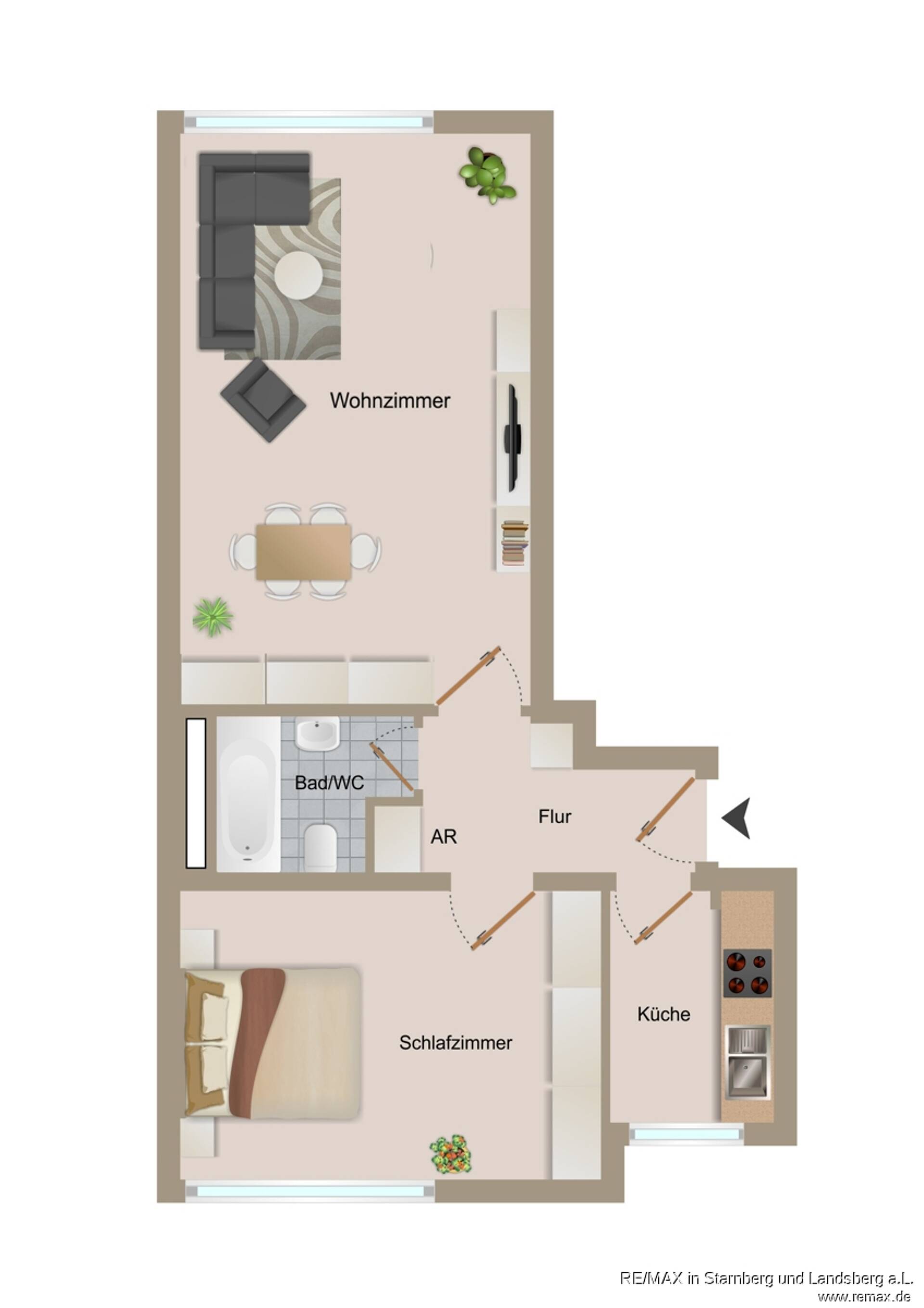 Etagenwohnung in 81477 München mit 48 m² kaufen