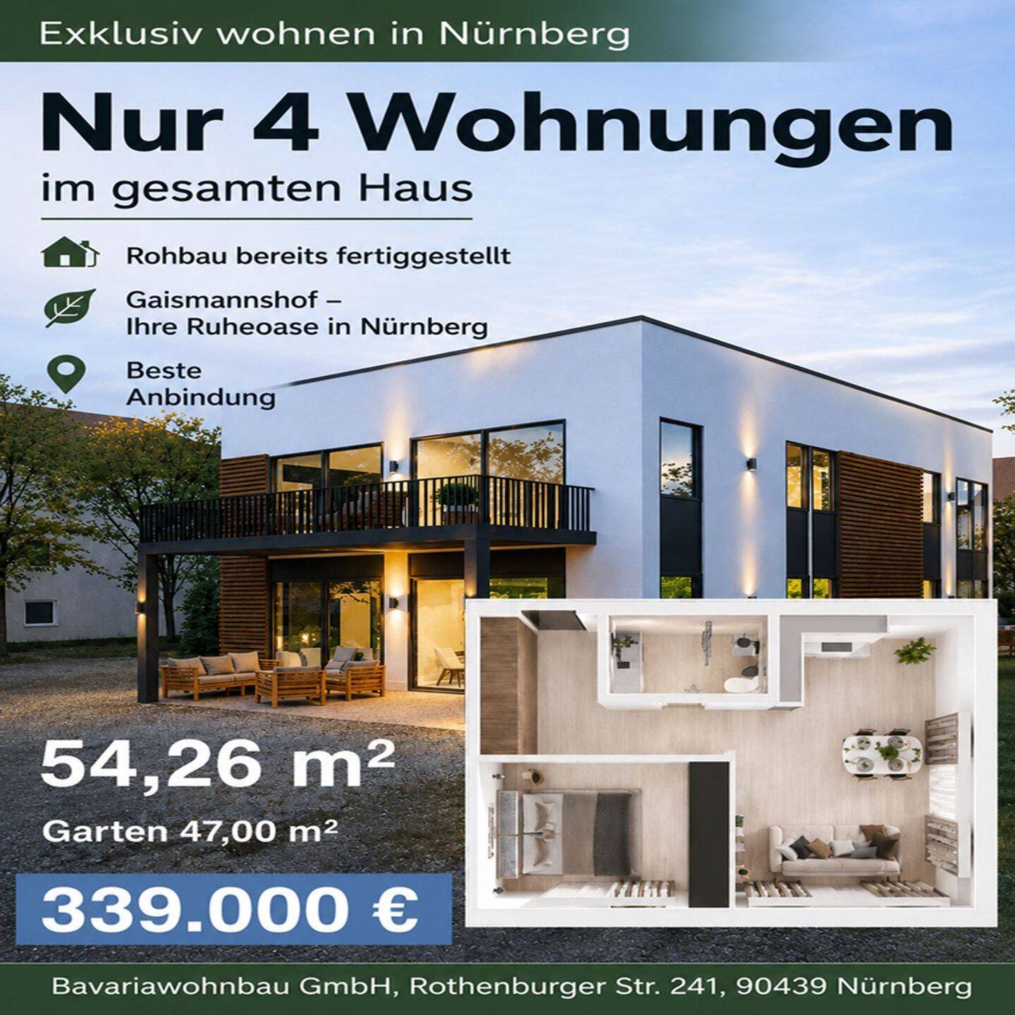 Kompakte 2-Zimmer-Neubauwohnung - Ideal für Kapitalanleger
