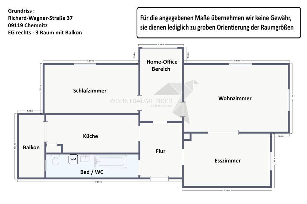 Wunderschöne, sanierte 3 Raum Altbau-Wohnung mit Balkon, Echtholzparket und großem Hausgarten – Chemnitz – Vorschaubild 2