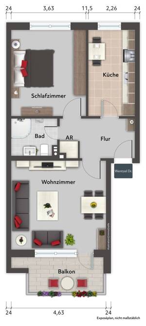 gepflegte 2-Zimmer-Eigentumswohnung zum Kauf in Hamburg Lokstedt - Wentzel Dr. – 22529 Hamburg – Vorschaubild 2