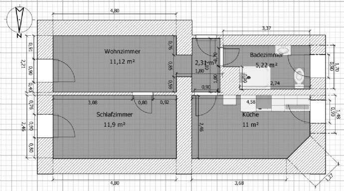 Renovierte 2-Zimmerwohnung in 90443 Nürnberg inkl. EBK - Zentrale Lage nähe Innenstadt und Bahnhof – Nürnberg – Vorschaubild 5