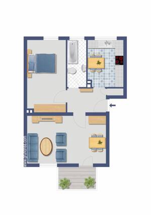 2-Zimmer-Wohnung mit Balkon im 1. OG in D-Holthausen! – 40589 Düsseldorf – Vorschaubild 2
