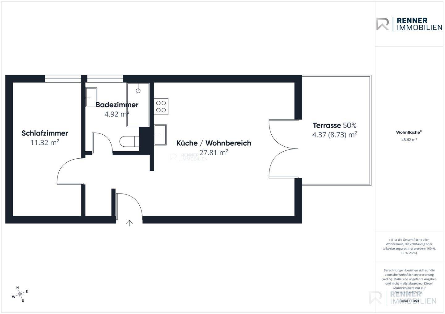 Sanierte 2-Zimmer-Terrassenwohnung mit ca. 4,5 % Mietrendite in top Wohnanlage am Fuße der Rednitz! – Fürth – Vorschaubild 9