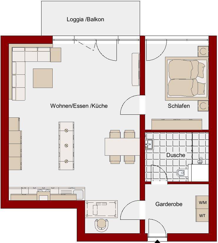 Frisch renovierte 2-ZKB | 74 m² | Balkon | Einbauküche | Tiefgarage | 900 € KM – Kaiserslautern – Vorschaubild 7