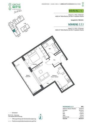 2-Zi.-Whg. mit Duschbad u. extra großem Balkon in Süd-West-Ausrichtung – 85551 Kirchheim bei München – Vorschaubild 4