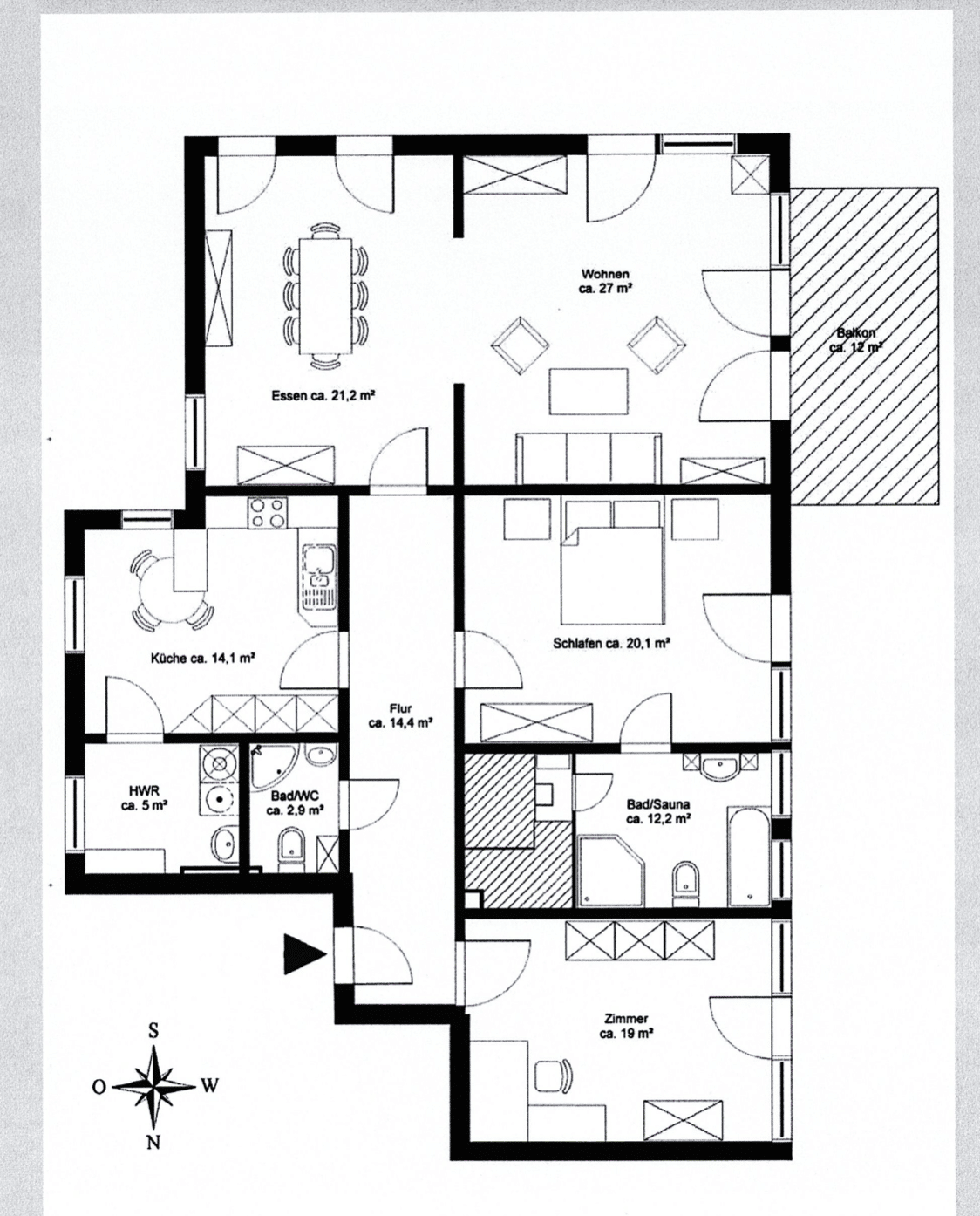 Vermietete Eigentumswohnung (143 m²) mit freier Einliegerwohnung im Souterrain (53m²) – Hamburg – Vorschaubild 6